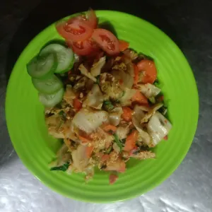 capcay Goreng  sosiscapcay goreng dengan campuran telor dan sosis