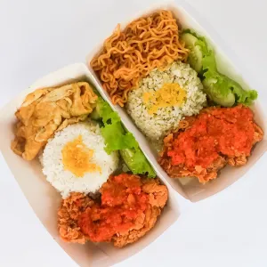 Paket Mix Seuhah C2 PAKET YA.
1 PAKET AYAM GEPREK SAMBAL LALAPAN + NASI DAUN JERUK + MIE GORENG RAOS

1 PAKET AYAM GEPREK SAMBAL LALAPAN + NASI PUTIH + TELOR DADAR

(Ayam sesuai stok yg tersedia)