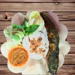lele goreng + nasi (biasa/uduk)