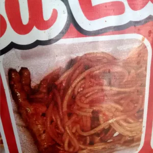 mie spagetirasanya pedas dan manis