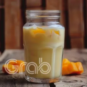 manggo milkyminuman dengan rasa mangga d tambah cremer dan susu full cream