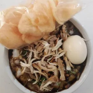 bubur ayam+telor rebus
