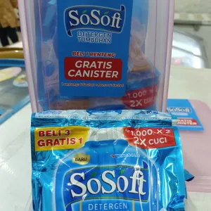 so soft detergen isi 16 pcs free container