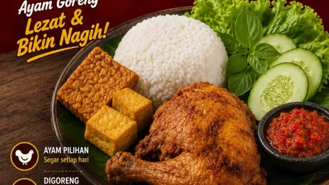 nasi ayam tahu tempe sambal lalab